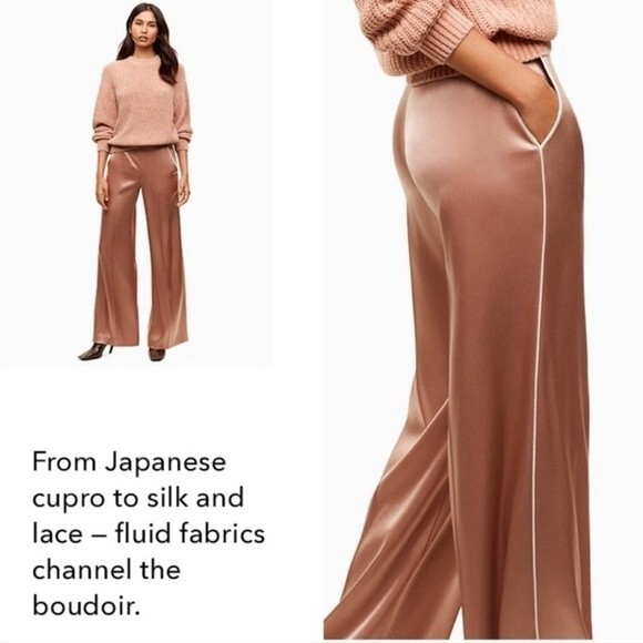 Wilfred Clarisse Pant Wide-leg, Satine Trousers In Caramel Size 0 - Picture 4 of 13